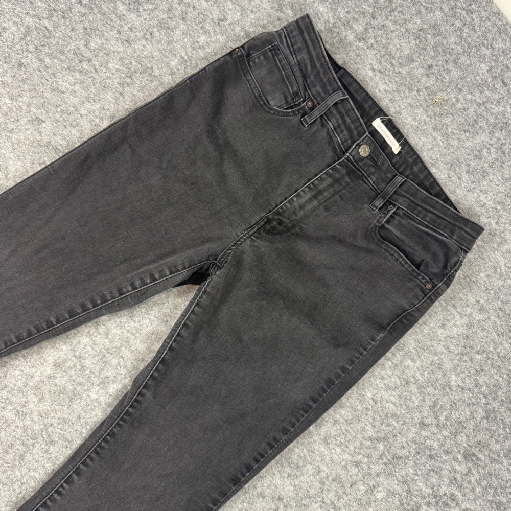 Levis 725 High Rise Bootcut Jeans Black Frayed Hem Size 31 Womens